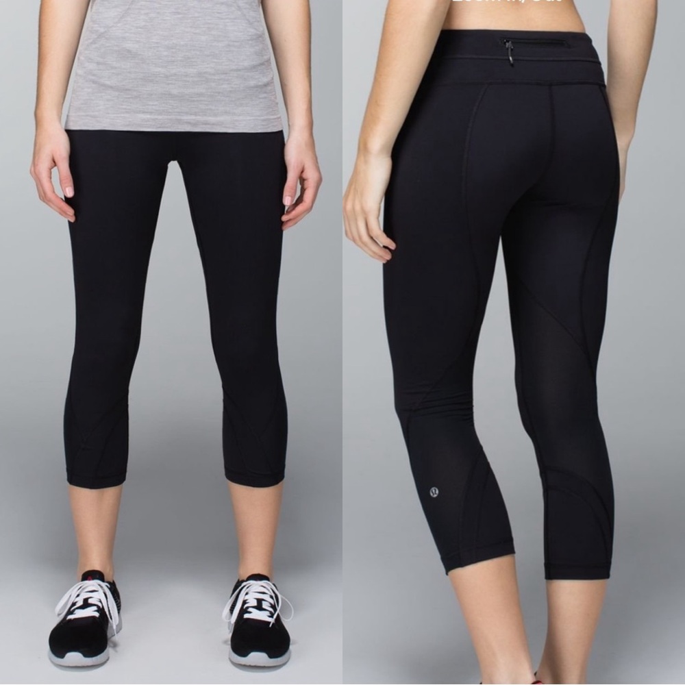 Lululemon Inspire Crop Il Luxtreme Black Capri Leggings Size 6